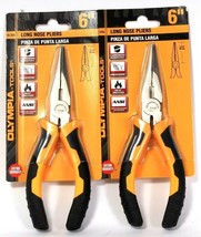 2 Pair Olympia Tools Long Nose Pliers 6&quot; Corrosion Resistant Life Time Guarantee - £17.63 GBP
