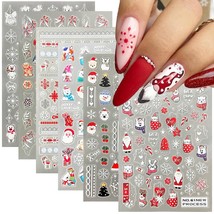 Christmas Nail Stickers for Nail Art Santa Claus Snowflake Christmas Nai... - $22.23