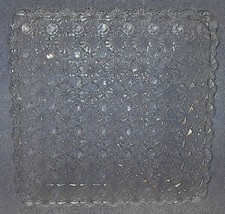 Eapg Daisy and Button L.G. Clear Square Serving Plate - $12.95