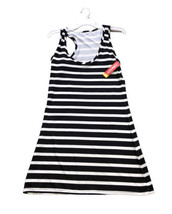 Freestyle Lynco Products Black &amp; White Short Striped Sundress Size Mediu... - £9.23 GBP