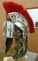 King Arthur Roman Helmet With Red Plume 18 Gauge Best Gift For X-MSS - £81.12 GBP