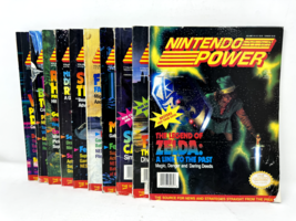 Lot of 10 Vintage Nintendo Power Magazine Volumes 24-27, 29-34 W/Pull Outs - £70.47 GBP