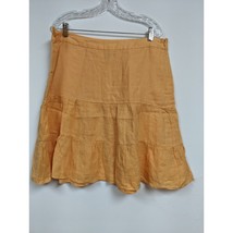 Gap Linen Skirt Size 14 Orange Modest Womens Tiered Lined - £11.77 GBP