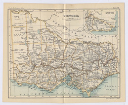 1912 Antique Map Of Victoria / Australia / Verso City Map Of Melbourne - £24.79 GBP