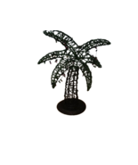 Glitter Wire Palm Tree Green Brown 12&quot;T W/Moveable String Ornaments - £15.76 GBP