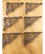 6 CAST IRON BOAT ANCHOR BRACKETS CORBELS BRACES WALL SHELF BRACKET NAUTI... - $831.77 MXN
