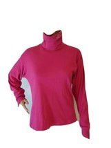 Rare Vintage 90s Mt Bachelor Long Sleeve Shirt Womens Pink Turtleneck Ski Skiing - £11.55 GBP
