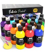 Nicpro 18 Colors Permanent Fabric Paint (8.45 oz 250 ml) Soft Fabric Pai... - $60.19