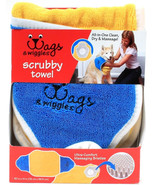 Wags &amp; Wiggles Dog Pet Scrubby Towel All In One Clean Dry Massage 30 X 1... - £11.78 GBP