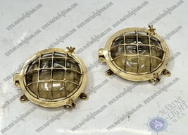 Maritime Turtle Cage Antique Old Brass Metal Bulkhead Ceiling Wall Deck Light - £415.19 GBP
