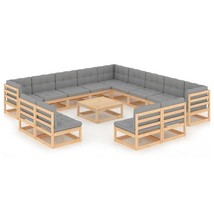  Garden Lounge Set Natural pinewood Solid pinewood Large Modular - $2,746.34 CAD