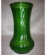 Hoosier Glass Vase Green Swirl Design;#4090;Large 8½&quot; tall x 4¼&quot;;IDEAL ... - £19.68 GBP