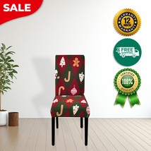 Anyhouz Chair Cover Green Red Christmas Diamond Pattern Stretchable Slip... - $484.63 MXN