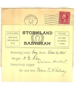 Calvin Whitney Storyland Babygram 1925 baby anouncement vintage ephemera - £10.99 GBP