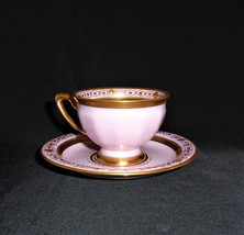 Ambrosius Lamm Dresden Demitasse Cup and Saucer Antique Hand Painted Gol... - £457.61 GBP