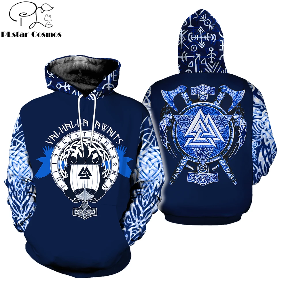 PL Cosmos 2019 New Fashion Men hoodies 3D All Over Printed Tattoo Vi Blue Hoodie - £106.38 GBP