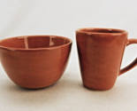 Large Ceramic Bowl &amp; Mug Set, Pottery Barn, Sausalito Pattern, Sienna Brown - £15.37 GBP