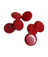 7 Vintage Acrylic Tiered Flat Dark Red Metal Shank Buttons 7/8&quot; - £4.66 GBP