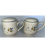 Vintage Salt And Pepper Shaker Tea Cup Shape &amp; Size With Bird &amp; Fruit De... - £17.40 GBP