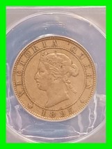 Graded 1895 Jamaica British Colony Queen Victoria Cent KM #17 ~ ANACS VF 30 - £77.68 GBP