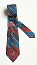 Penguin Men&#39;s Blue Red Stripe Silk Tie - £34.41 GBP