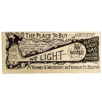 McKenney &amp; Waterbury Light Fixtures 1894 Advertisement Victorian Boston ... - $19.99