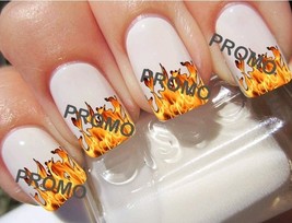 Harley Flames Biker Chick Motorcycle Salon Quality Nail Art Decals - $174.10 MXN