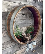 Wine Barrel Holiday Wreath or Door Hanger - Vairaa - Made from CA wine b... - £133.52 GBP