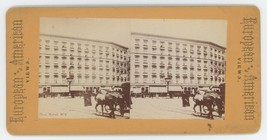 c1900&#39;s Rare Real Photo Stereoview Fifth Avenue Hotel With Horses in New York NY - £14.80 GBP