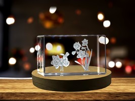 LED Base included | Daffodil Flower 3D Engraved Crystal 3D Engraved Crystal  - £31.46 GBP - £314.75 GBP
