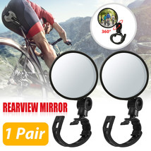 2Pcs Rotaty Round Bike MTB Road Handlebar Mirror Bicycle Rear View Glass Cycling - £13.66 GBP