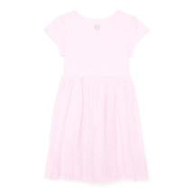 Wonder Nation Girls Short Sleeve Tutu Dress, Pearl Pink Size M(7-8) - $16.82