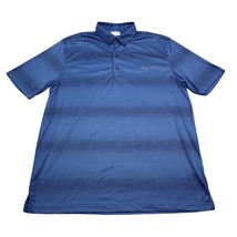 Greg Norman Shirt Mens L Blue Striped Polo Golf Stretch Lightweight Performance - £14.77 GBP