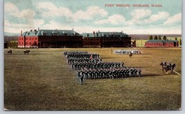 Fort Wright Soldier Parade Drill Vintage Spokane WA 1910 DB Postcard H15 - £7.70 GBP