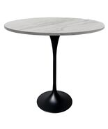 LeisureMod 48&quot; Round Bar Height Dining Table with Resin Top and Black St... - $1,081.92