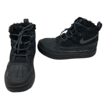 Nike Kids Woodside Chukka 2 PS Black Insulated Boots Size 2 Youth Faux Fur - $44.54