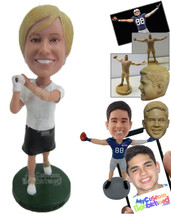 Personalized Bobblehead Female Golfer Hits The Ball Hard - Sports &amp; Hobbies Golf - £72.74 GBP