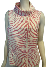 J.McLaughlin Pink and White Zebra Stripe Sleeveless Turtleneck Top Size 14 - £22.69 GBP
