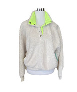 Abound Top Womans Medium Faux Fur Shearling Pullover Ivory Dove Quarter ... - $24.40 CAD