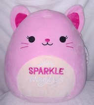 Squishmallows Kristina The Pink Cat "Sparkle Everyday" 12"H Plush Nwt - £26.28 GBP
