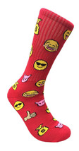 Emoji Socks Smiley&#39;s Design Socks Smile Smiley Fun Novelty Size 10-13 Red - £8.40 GBP