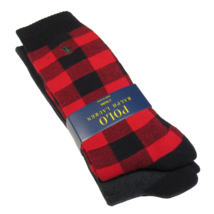 Polo Ralph Lauren Men&#39;s Thick Socks Buffalo Plaid Combo 2-Pack Red &amp; Gra... - $22.00