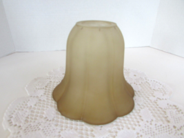 Glass Lamp Shade for Light Fixture Tulip Bell Frosted Amber  1-5/8&quot; Fitter - $92.11 MXN