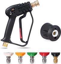 Yuet High Pressure Washer Gun Handle With 5 Water Nozzle Tip,Water Wash ... - $34.99