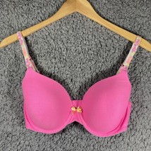 Victoria Secret Lined Perfect Coverage Bra Push Up Pink Padded Underwire 34D - £11.97 GBP