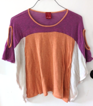 Ella Moss pink orange multicolor colorblock blouse top shirt Women&#39;s siz... - $9.88