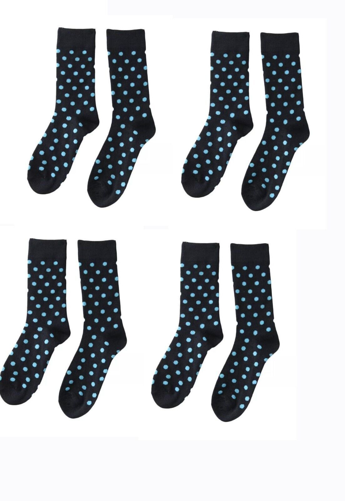 West Loop Men's Adult Navy Polka Dot Dress Socks   6-12 Shoe Size 4 Pairs