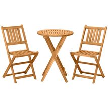 Outsunny Acacia Wood Bistro Set: Folding Patio Furniture - $185.99