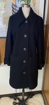 J CREW Lady Coat Italian boiled wool Sz 6 black AQ259 - £120.25 GBP