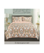  Floral Bedspreads Set   3-PC Full/Queen &amp; King Size Multicolor quilted ... - $87.46 CAD